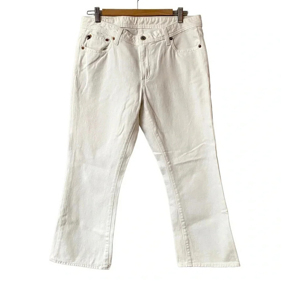 Polo Ralph Lauren Kelly Cropped Ankle Jeans White Size 10 Mid Rise Denim Pants - Picture 1 of 10